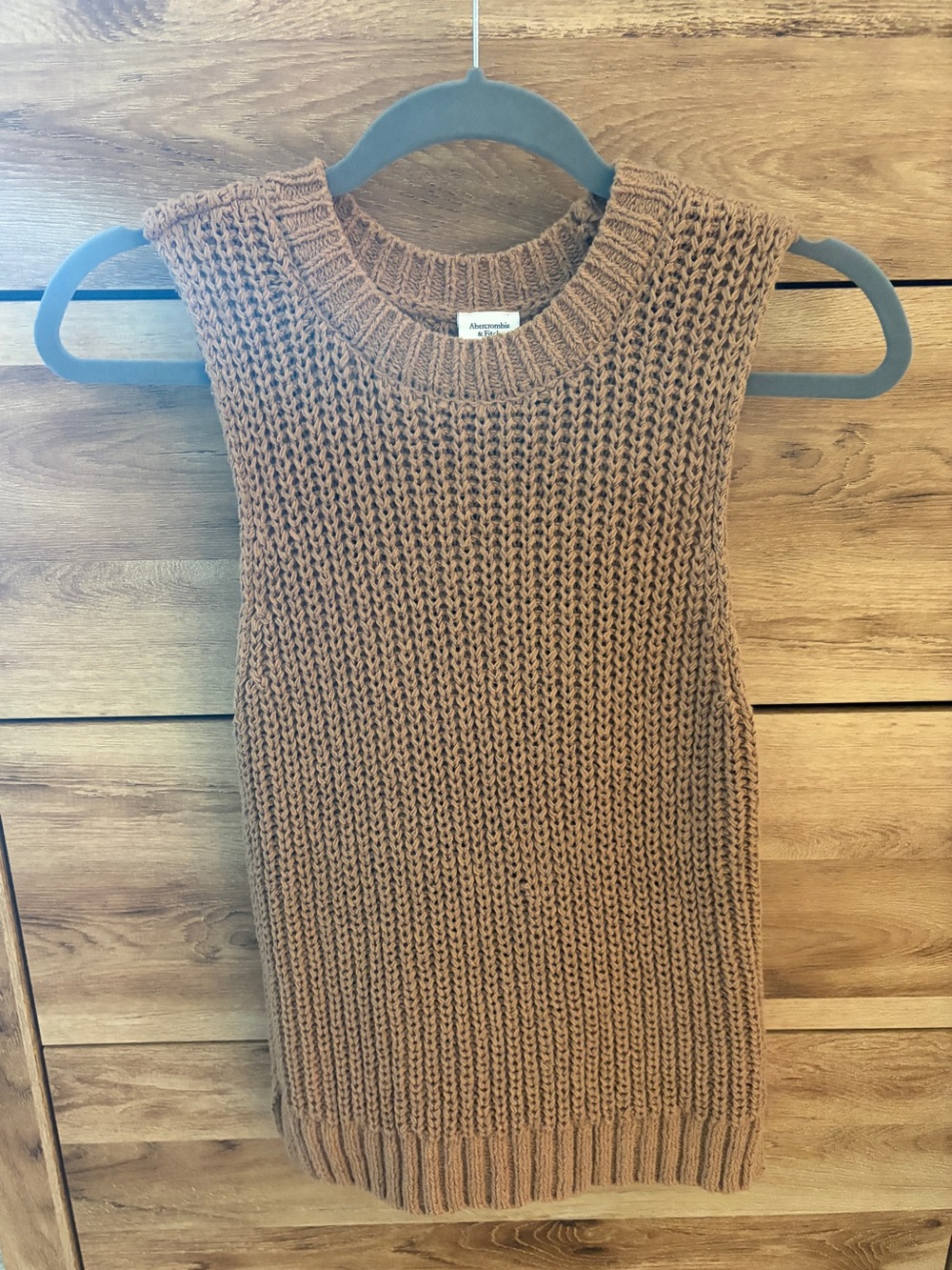 Abercrombie & Fitch Women's Camel Brown Sleeveless Ribbed Knit Top